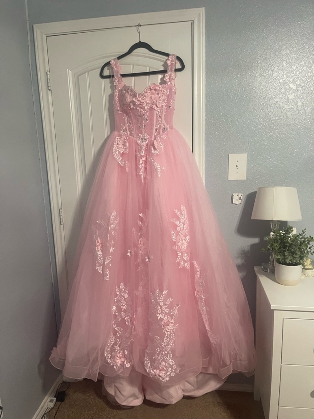 Pink Quinceanera Off-Shoulder Gown - Picture 5 of 8